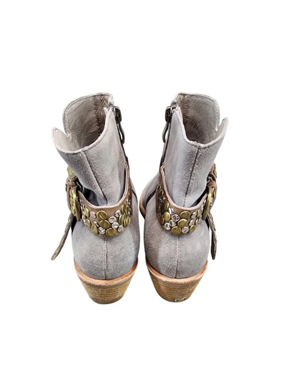 Antelope Shoes Womens Size EU 38 US 7 Gray Suede Side Zip Ankle Boots *Read*